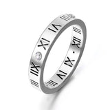 Roman Numerals Bangle Ring Set CZ Wedding Jewelry ZB17050