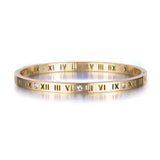 Roman Numerals Bangle Ring Set CZ Wedding Jewelry ZB17050