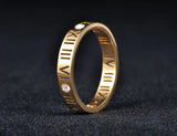 Roman Numerals Bangle Ring Set CZ Wedding Jewelry ZB17050