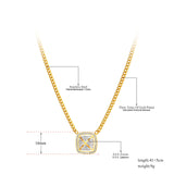 Sparkling Rhinestone Square Pendant Necklaces for Women