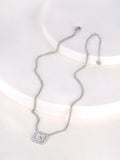 Sparkling Rhinestone Square Pendant Necklaces for Women