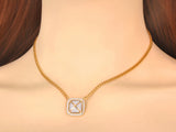 Sparkling Rhinestone Square Pendant Necklaces for Women