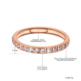 Stainless Steel Rhinestone Ring Rose CZ Crystal Wedding Ring