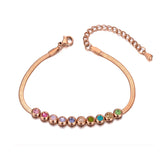 Bohemia Stainless Steel CZ Crystal Charm Bracelet For Women