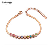 Bohemia Stainless Steel CZ Crystal Charm Bracelet For Women