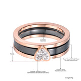2 In 1 Heart Wedding Ring Anniversary Rings Jewelry For Women