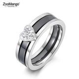 2 In 1 Heart Wedding Ring Anniversary Rings Jewelry For Women