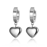 Titanium Steel Love Heart Hoop Earrings Rose Wedding Jewelry ZE19098