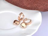 Titanium Steel Love Heart Hoop Earrings Rose Wedding Jewelry ZE19098