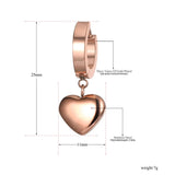 Titanium Steel Love Heart Hoop Earrings Rose Wedding Jewelry ZE19098