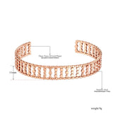316L Stainless Steel Open Cuff Bangle Rose Plated ZB21111