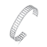316L Stainless Steel Open Cuff Bangle Rose Plated ZB21111