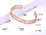 316L Stainless Steel Open Cuff Bangle Rose Plated ZB21111
