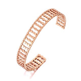 316L Stainless Steel Open Cuff Bangle Rose Plated ZB21111