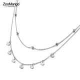 Bohemia Titanium Steel Double Layer Charm Choker Necklace