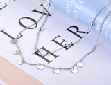 Bohemia Titanium Steel Double Layer Charm Choker Necklace