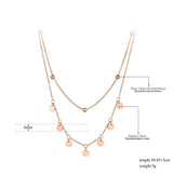 Bohemia Titanium Steel Double Layer Charm Choker Necklace
