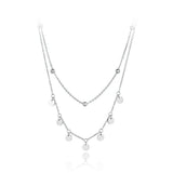 Bohemia Titanium Steel Double Layer Charm Choker Necklace