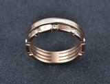 Roman Numeral Ring Women Rose Stainless Steel ZR17161