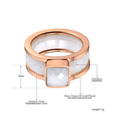 Titanium Stainless Steel White/Black Ceramic Rings for Women Charm Wedding Ring