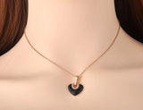 Titanium Steel Heart Charm Necklace For Women ZN19112