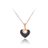 Titanium Steel Heart Charm Necklace For Women ZN19112