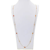 Freshwater Pearl Necklace with Natural Stone 4-4.5mm Sweater Chain