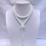 6-7MM Freshwater Pearls Sweater Chain Necklace for Women