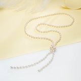 6-7MM Freshwater Pearls Sweater Chain Necklace for Women