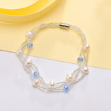 Freshwater Pearl Bracelet Fine Jewelry 5-6mm Bangles Christmas Gift