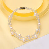 Freshwater Pearl Bracelet Fine Jewelry 5-6mm Bangles Christmas Gift