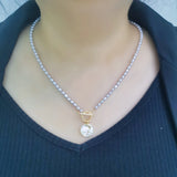 Gray Freshwater Pearl Necklace for Women