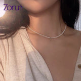 Freshwater Round Pearl Necklace Classic Style Women Jewelry