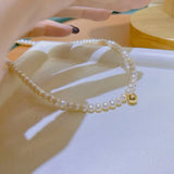 Freshwater Round Pearl Necklace Classic Style Women Jewelry