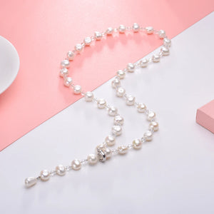 Freshwater Pearl Sweater Chain Necklace 8-9mm