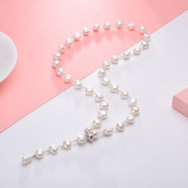 Freshwater Pearl Sweater Chain Necklace 8-9mm