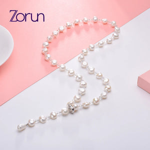 Freshwater Pearl Sweater Chain Necklace 8-9mm