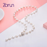 Freshwater Pearl Sweater Chain Necklace 8-9mm