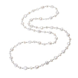 Natural Freshwater Pearl Sweater Chain Necklace 9-10MM Classic Style