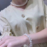 Real Natural Freshwater Pearl White/Gray Sets Fine Jewelry 5-6MM