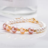 Natural Freshwater Pearl Bracelet 925 Sterling Silver Women