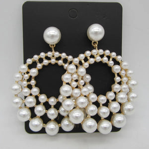 Zouchunfu Large Zinc Alloy Drop Pearl Earrings Bohemian Jewelry