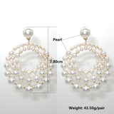 Zouchunfu Large Zinc Alloy Drop Pearl Earrings Bohemian Jewelry
