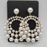 Zouchunfu Large Zinc Alloy Drop Pearl Earrings Bohemian Jewelry