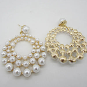 Zouchunfu Large Zinc Alloy Drop Pearl Earrings Bohemian Jewelry