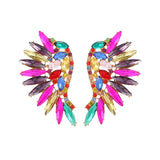 Crystal Wing Stud Earrings Wedding Party Jewelry