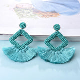 Bohemia Tassel Earrings 9 Colors Handmade Acrylic Beads Jewelry