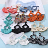 Bohemia Tassel Earrings 9 Colors Handmade Acrylic Beads Jewelry