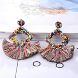 Bohemia Tassel Earrings 9 Colors Handmade Acrylic Beads Jewelry