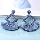 Bohemia Tassel Earrings 9 Colors Handmade Acrylic Beads Jewelry